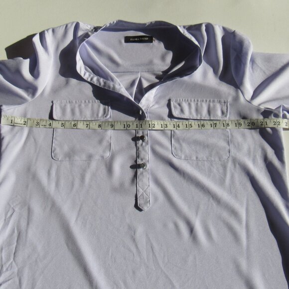 Ivanka Trump Women's Lavender Split-Neck Roll-Tab-Sleeve Blouse Top Size XL - Picture 4 of 5
